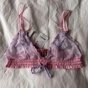 Free people Lace Bralette in Pink & Lavender - fairytale combo